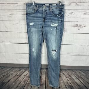 Depart West Jeans Mens 36 Blue Distressed Performance Stretch Seeker Tapered